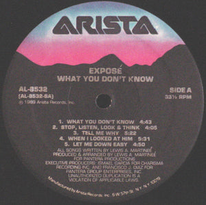 Exposé : What You Don't Know (LP, Album)