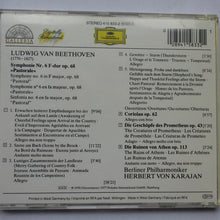 Charger l&#39;image dans la galerie, Ludwig van Beethoven : Berlin Philharmonic Orchestra*, Herbert von Karajan : Symphony No. 6 &quot;Pastoral&quot;, Overtures: &quot;The Creatures Of Prometheus&quot;, &quot;The Ruins Of Athens&quot;, &quot;Coriolan&quot; (CD, Comp, RM)
