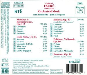 Fauré* - RTE Sinfonietta, John Georgiadis : Orchestral Music (CD)