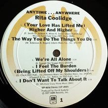 Laden Sie das Bild in den Galerie-Viewer, Rita Coolidge : Anytime... Anywhere (LP, Album, RP, Mon)
