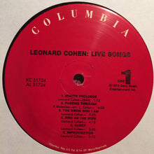 Charger l'image dans la galerie, Leonard Cohen : Live Songs (LP, Album, RE)
