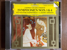 Load image into Gallery viewer, Ludwig van Beethoven, Wiener Philharmoniker, Claudio Abbado : Symphonien Nos. 1 &amp; 4 (CD, Album)
