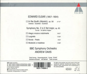 Elgar* - BBC Symphony Orchestra, Andrew Davis : Symphony No. 2 - In The South Op. 50 (CD, Album)