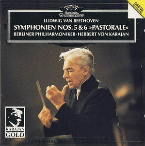 Ludwig van Beethoven, Berliner Philharmoniker, Herbert von Karajan : Symphonien Nos. 5 & 6 »Pastorale« (CD, Album, RE, RM, PMD)