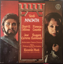 Charger l&#39;image dans la galerie, Giuseppe Verdi - Sherrill Milnes, Fiorenza Cossotto, José Carreras, Ruggero Raimondi, Riccardo Muti, The Ambrosian Opera Chorus : Macbeth (3xLP)
