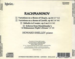 Howard Shelley, Rachmaninov* : Variations On A Theme Of Chopin, Op. 22 · Variations On A Theme Of Corelli, Op. 42 (CD, Emp)