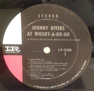 Johnny Rivers : Johnny Rivers At Whiskey-Go-Go (LP)