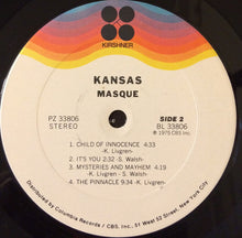 Laden Sie das Bild in den Galerie-Viewer, Kansas (2) : Masque (LP, Album, Ter)
