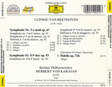Load image into Gallery viewer, Ludwig van Beethoven, Herbert von Karajan, Berliner Philharmoniker : Symphonien Nr. 5 &amp; 8 / Ouvertüre &quot;Fidelio&quot; (CD, Comp, RE, RM)
