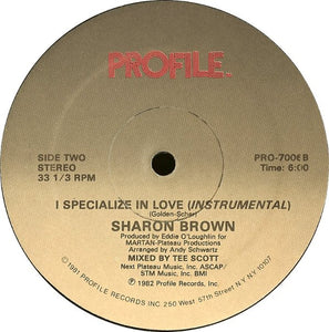 Sharon Brown : I Specialize In Love (12", Single)