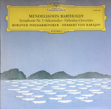 Laden Sie das Bild in den Galerie-Viewer, Mendelssohn Bartholdy* - Berliner Philharmoniker • Herbert von Karajan : Symphonie Nr. 3 »Schottische« / Hebriden-Ouvertüre (LP, RP)
