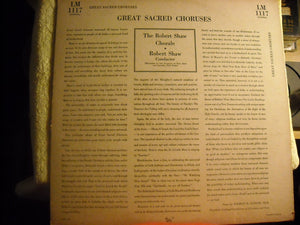 The Robert Shaw Chorale, Robert Shaw, Hugh Porter* : Great Sacred Choruses (LP, Album, Mono)