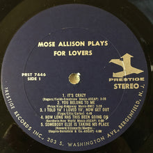 Laden Sie das Bild in den Galerie-Viewer, Mose Allison : Plays For Lovers (LP, Comp)
