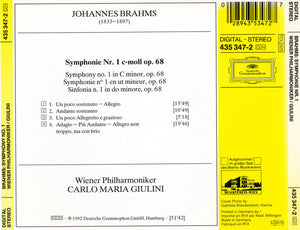 Brahms* - Wiener Philharmoniker, Carlo Maria Giulini : Symphonie No.1 (CD, Album)