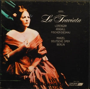 Verdi*, Lorengar*, Aragall*, Fischer-Dieskau*, Maazel*, Deutsche Oper Berlin* : La Traviata (2xLP + Box)