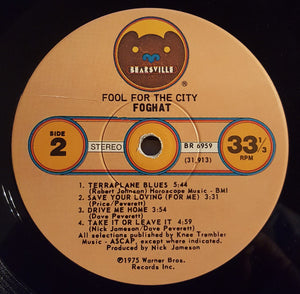 Foghat : Fool For The City (LP, Album, Win)
