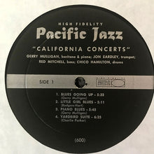 Load image into Gallery viewer, Gerry Mulligan Featuring Zoot Sims &amp; Bob Brookmeyer : California Concerts (LP, Album, Comp, Mono, RE)
