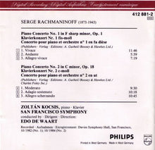 Laden Sie das Bild in den Galerie-Viewer, Rachmaninoff* - Zoltán Kocsis, San Francisco Symphony, Edo De Waart : Piano Concertos 1 &amp; 2 (CD, Comp)
