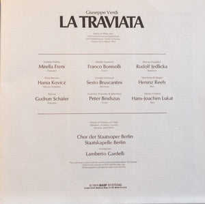 Giuseppe Verdi, Mirella Freni, Franco Bonisolli, Sesto Bruscantini, Staatskapelle Berlin, Lamberto Gardelli : La Traviata (3xLP + Box)