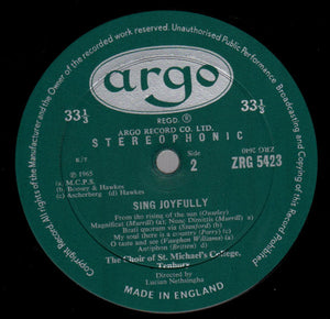 The Choir Of St Michael's College, Tenbury Directed By Lucian Nethsingha : Sing Joyfully (LP)