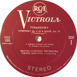 Tchaikovsky* - Pierre Monteux Conducting The Boston Symphony Orchestra : Symphony No.6 "Pathétique" (LP, RE)