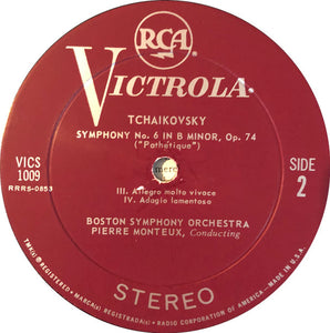 Tchaikovsky* - Pierre Monteux Conducting The Boston Symphony Orchestra : Symphony No.6 "Pathétique" (LP, RE)