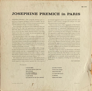 Josephine Premice : In Paris (LP, Album, Mono)