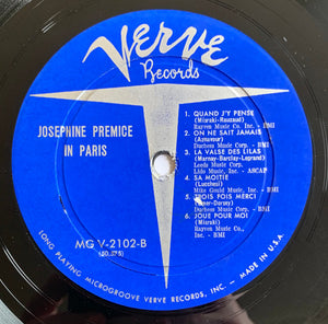 Josephine Premice : In Paris (LP, Album, Mono)