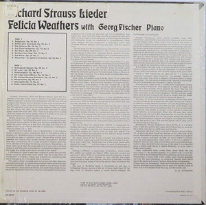 Richard Strauss, Felicia Weathers With Georg Fischer : Richard Strauss Lieder (LP)