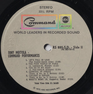 Tony Mottola : Command Performances (LP, Comp, RE)