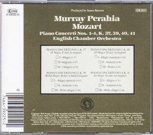 Murray Perahia - Mozart*, English Chamber Orchestra : Piano Concerti Nos. 1-4, K.37, 39, 40, 41 (CD, Album, RE)