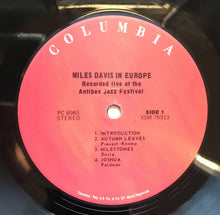 Laden Sie das Bild in den Galerie-Viewer, Miles Davis : Miles Davis In Europe (LP, Album, RE)
