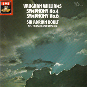 Vaughan Williams*, Sir Adrian Boult, New Philharmonia Orchestra : Symphony No.4 In F Minor - Symphony No.6 In E Minor* (CD, Comp)