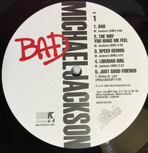 Michael Jackson : Bad (LP, Album, RE, Gat)