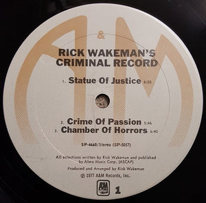 Rick Wakeman : Rick Wakeman's Criminal Record (LP, Album, Foo)