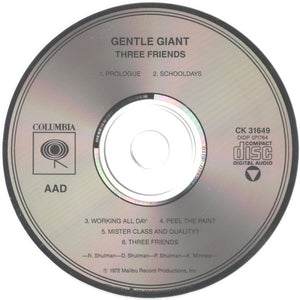 Gentle Giant : Three Friends (CD, Album, RE)