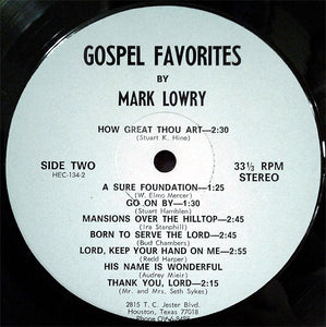 Mark Lowry (3) : He Touched Me Plus Other Gospel Favorites (LP, Album)