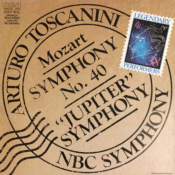 Arturo Toscanini, NBC Symphony Orchestra, Mozart* : Symphony No. 40 -  “Jupiter” Symphony (LP, Comp, Mono)