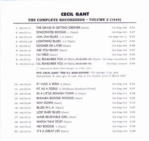 Cecil Gant : The Complete Recordings Volume 2: 1945 (CD, Comp)