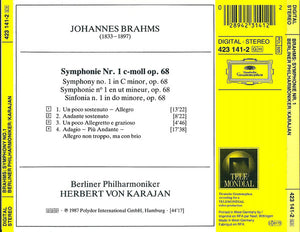 Brahms*, Berliner Philharmoniker, Herbert von Karajan : Symphonie No. 1 (CD, Album)