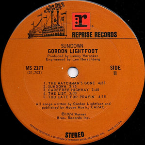 Gordon Lightfoot : Sundown (LP, Album, San)