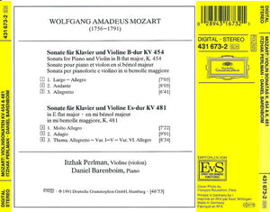 Mozart*, Itzhak Perlman ∙ Daniel Barenboim : Sonaten Für Klavier Und Violine (Sonatas For Piano And Violin K.454 & K.481) (CD)