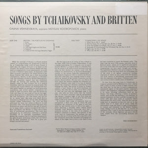 Tchaikovsky*, Britten*, Galina Vishnevskaya, Mstislav Rostropovich : Songs By Tchaikovsky And Britten (LP)