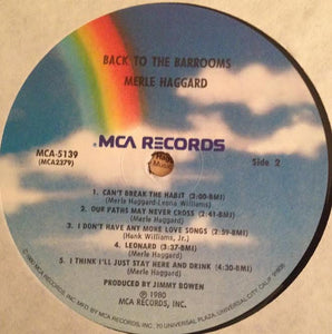 Merle Haggard : Back To The Barrooms (LP, Album,  Pi)