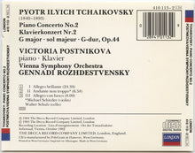 Load image into Gallery viewer, Tchaikovsky*, Victoria Postnikova, Vienna Symphony Orchestra*, Gennadi Rozhdestvensky : Piano Concerto No. 2 (CD, Album)
