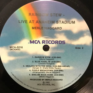 Merle Haggard : Rainbow Stew - Live At Anaheim Stadium (LP, Album, Pin)