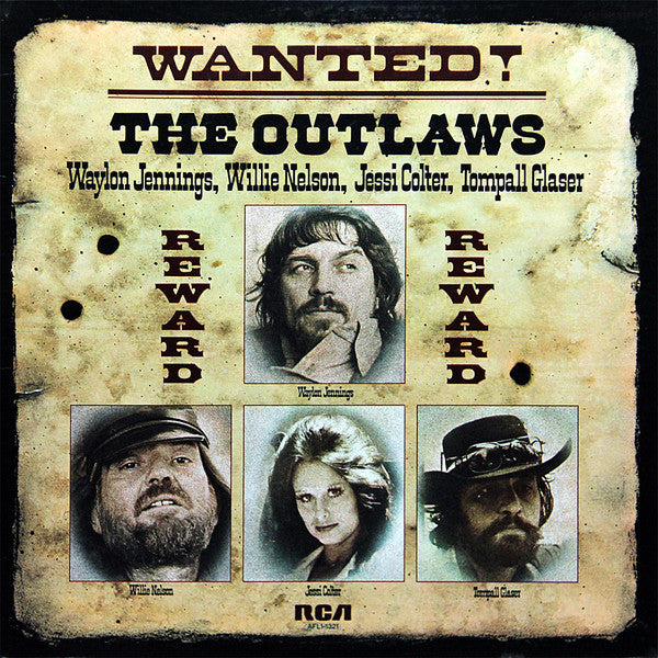 Waylon Jennings, Willie Nelson, Jessi Colter, Tompall Glaser : Wanted! The Outlaws (LP, Comp, RE, Lar)