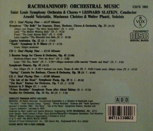 Rachmaninoff* - Saint Louis Symphony Orchestra & Chorus*, Leonard Slatkin : Orchestral Music (3xCD, Comp)