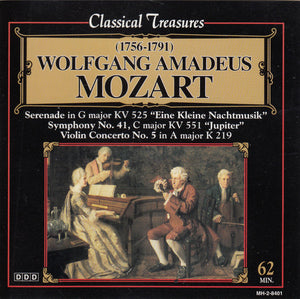 Wolfgang Amadeus Mozart - Camerata Labacensis, London Philharmonic Orchestra (2), Capella Istropolitana : Serenade In G Major KV 525 "Eine Kleine Nachtmusik" / Symphony No. 41, C Major KV 551 "Jupiter" / Violin Concerto No. 5 In A Major K 219  (CD, Comp)