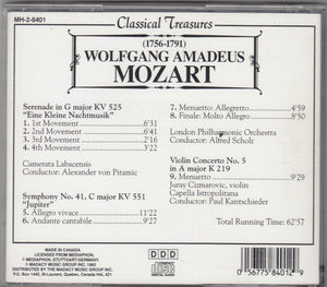 Wolfgang Amadeus Mozart - Camerata Labacensis, London Philharmonic Orchestra (2), Capella Istropolitana : Serenade In G Major KV 525 "Eine Kleine Nachtmusik" / Symphony No. 41, C Major KV 551 "Jupiter" / Violin Concerto No. 5 In A Major K 219  (CD, Comp)